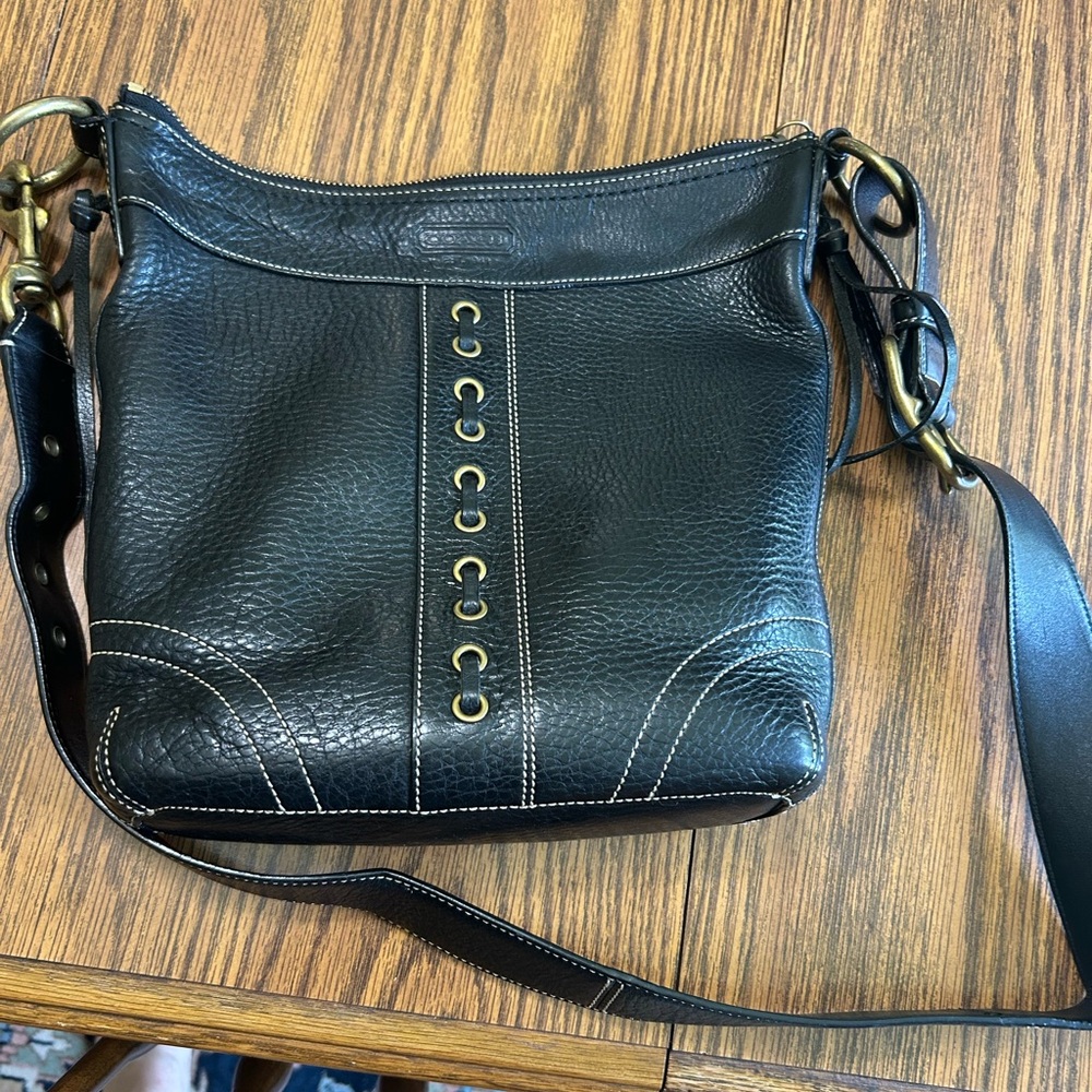 Coach Black Leather Shoulder Bag